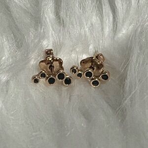 Rose Gold Over Sterling Silver Molecular Earrings
